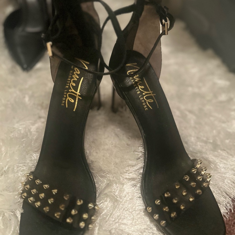 Nanette Lepore Black Studded Women's Shoes